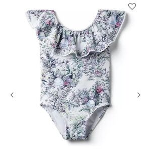 Janie + Jack Disney Alice in Wonderland Floral Ruffle Swimsuit
Size 6